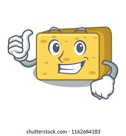 Thumbs up character fresh gouda cheese