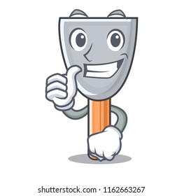 Thumbs up character putty knife isolated