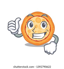 Thumbs up cheese pizza isolated with the mascot