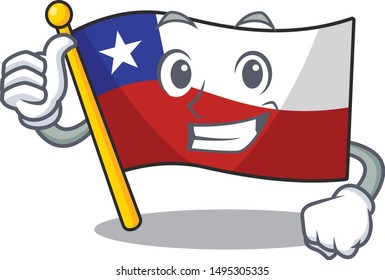 Thumbs up  Chile flag isolated cartoon