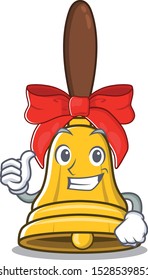 Thumbs up christmas bells placed above mascot door