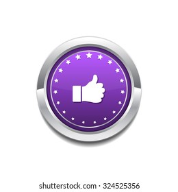Thumbs Up Circular Vector Purple Web Icon Button