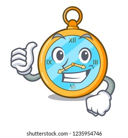 Thumbs up classic watch isolated on a mascot
