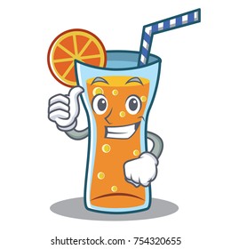Thumbs up cocktail character cartoon style vector illustration