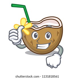 Thumbs up cocktail coconut character cartoon