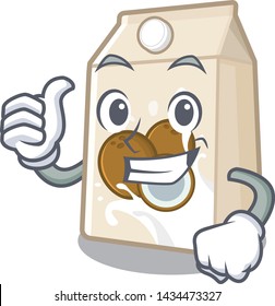 Thumbs up coconut milk isolated with the character