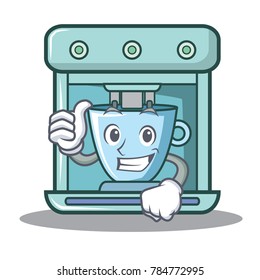 Thumbs up coffee maker character cartoon