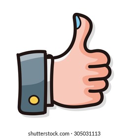 thumbs up color doodle