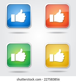 Thumbs Up Colorful Vector Icon Design