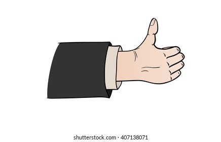 thumbs up in comic retro style, hand sign