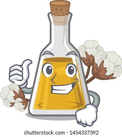 Thumbs up cottonseed oil isolated in the character