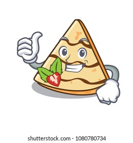 Thumbs up crepe character cartoon style