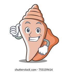 Thumbs up cute shell character cartoon
