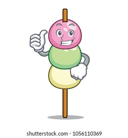 Thumbs up dango character cartoon style