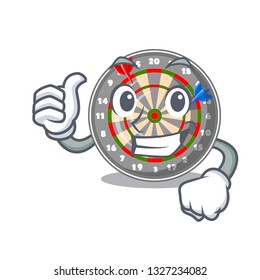 Thumbs up dartboard in the shape of mascot