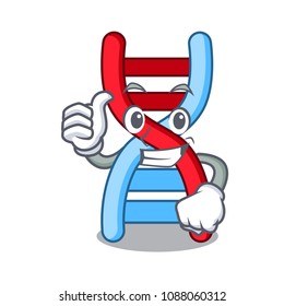 Thumbs up dna molecule character cartoon
