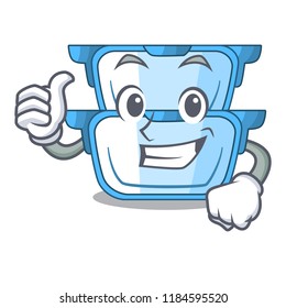 Thumbs up double boiler character for the steaming food