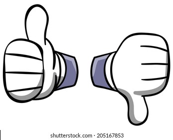 Thumbs up and thumbs down