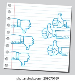 Thumbs up and down