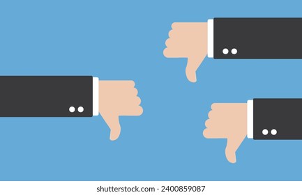 thumbs down, bad grade, dissatisfaction	