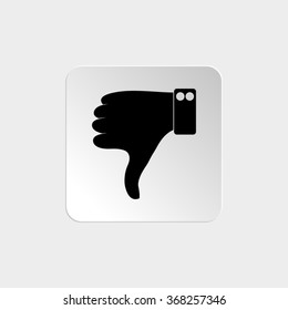 Thumbs down -  black vector icon