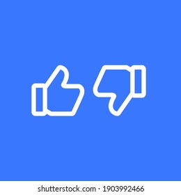 Thumbs up and down, buttons for website, icons, vector illustration