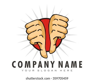 thumbs down character illustration logo icon vector 