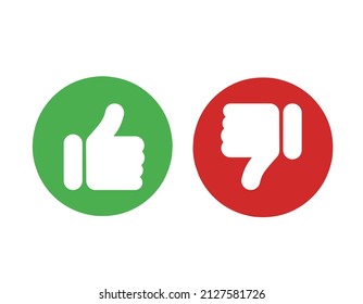 miniaturas arriba y abajo en un círculo.me gusta y no le gusta el icono.símbolo 