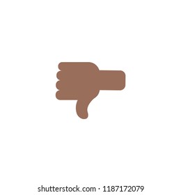 Thumbs down, dark skin tone, negative vote, dislike vector icon