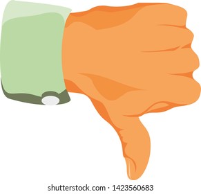 thumbs down or dislike hand vector