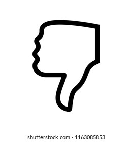 Thumbs down dislike, hate or thumbs down dislike for social networks