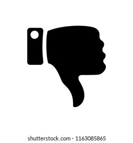 Thumbs down dislike, hate or thumbs down dislike for social networks