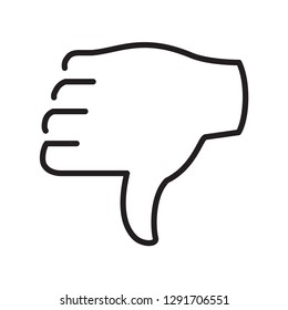 Thumbs down dislike, hate or thumbs down dislike for social networks, art icon for apps and websites. Bad choice sign. Voting. Disapproval isolated vector icon - Vector 