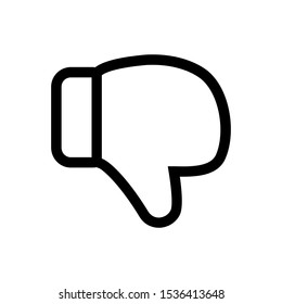 Thumbs down dislike / hate or thumbs down dislike for social networks line art vector icon for apps and websites