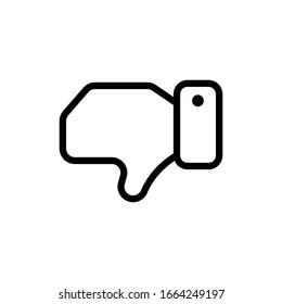 Thumbs down dislike, hate or thumbs down dislike for social networks, art icon for apps and websites. Bad choice sign. Voting. Disapproval isolated vector icon