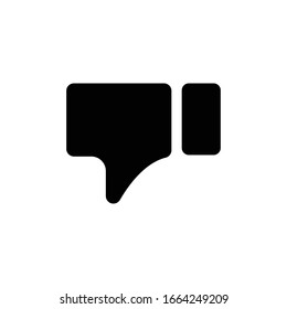 El rechazo, el odio o los pulgares hacia abajo no son como las redes sociales, el icono del arte para aplicaciones y sitios web. Señal de mala elección. Votación. Icono vectorial aislado de desaprobación