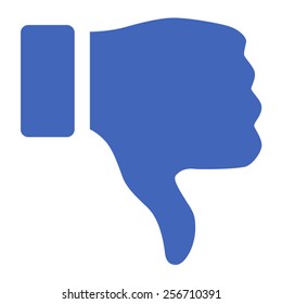 Thumbs down dislike / hate or thumbs down dislike for social networks flat icon for apps and websites