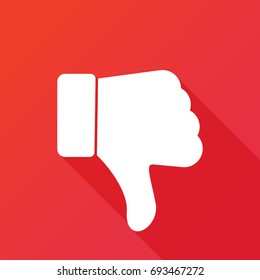 Thumbs down dislike, hate or thumbs down dislike for social networks, art icon for apps and websites