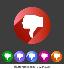 Thumbs down dislike icon flat web sign symbol logo label