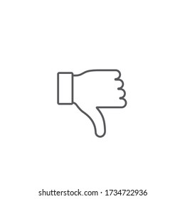 Icono de línea de abajo que no le gusta a Vector, que no le gusta a las redes sociales icono de vectores de arte de línea para aplicaciones y sitios web.