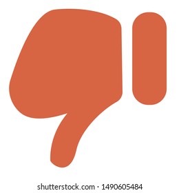 Thumbs down. Dislike unloke hand icon symbol vector on white background. Flat design