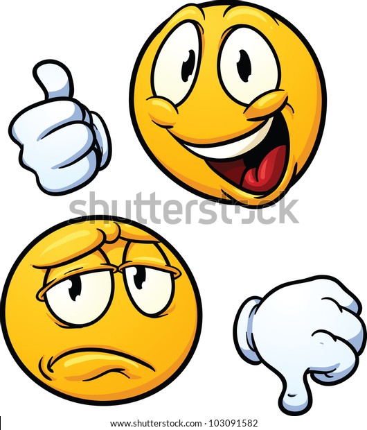 Thumbs Thumbs Down Emoticons Vector Illustration Stock Vector (Royalty ...