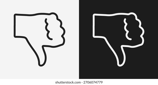 Sillouette de gesto de mão de dedo polegar para baixo