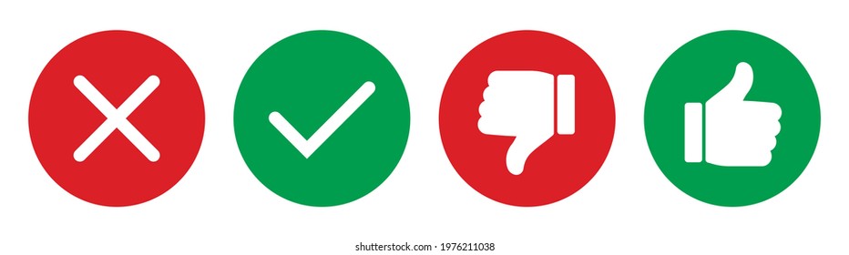 Thumbs up and down flat icon in circle shapes. Thumb up and thumb down sign.Thumb up and thumb down flat icon on white background.Vector illustration