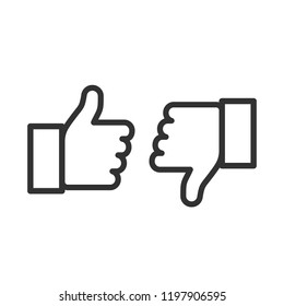 Thumbs up and thumbs down. Flat style - stock vector. - Shutterstock ID 1197906595