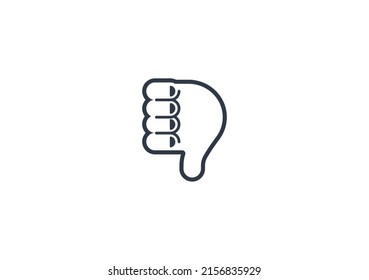 Thumbs Down Gesture Emoticon. Vector Thumbs Down Emoji