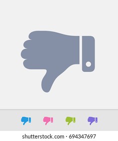 Thumbs Down - Granite Icons. A professional, pixel-perfect icon designed on a 32x32 pixel grid and redesigned on a 16x16 pixel grid for very small sizes.