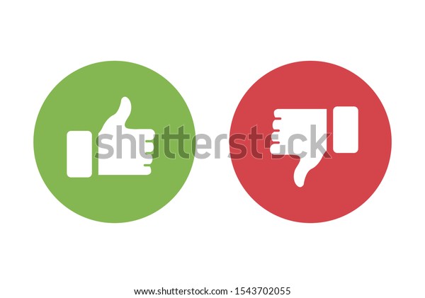 Thumbs Thumbs Down Green Red Isolated Stock Vector (Royalty Free ...