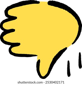 pulgares abajo de la mano Doodle Hand iconos emoji pegatina	
