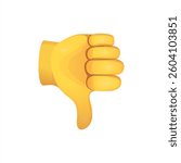 Thumbs Down Hand Emoji Icon Illustration Sign. Human Gesture Vector Symbol Emoticon Design.